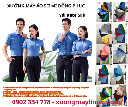 	xưởng may áo sơ mi đồng phục, xưởng may áo sơ mi vải kate SILK, may áo sơ mi đồng phục vải kate SILK, may áo sơ mi đồng phục theo yêu cầu, xưởng may áo sơ mi số lượng ít, xưởng may áo sơ mi từ 10 cái, xưởng may áo sơ mi đồng phục tại TP.HCM, địa chỉ may áo sơ mi đồng phục giá rẻ, nhận may áo sơ mi đồng phục chất lượng cao, áo sơ mi đồng phục công ty vải SILK, may đồng phục áo sơ mi công sở thoáng mát, vải kate SILK may áo sơ mi đồng phục, áo sơ mi đồng phục nhân viên vải kate mềm mát, đặt may áo sơ mi đồng phục công sở theo yêu cầu, may áo sơ mi công ty chất lượng giá tốt, xưởng may áo sơ mi đồng phục nhỏ lẻ, áo sơ mi đồng phục cho nhân viên, áo sơ mi đồng phục cho giáo viên, áo sơ mi đồng phục cho học sinh, xưởng may LIMAC, công ty may áo sơ mi LIMAC, LIMAC chuyên may đồng phục vải SILK, đặt áo sơ mi tại LIMAC